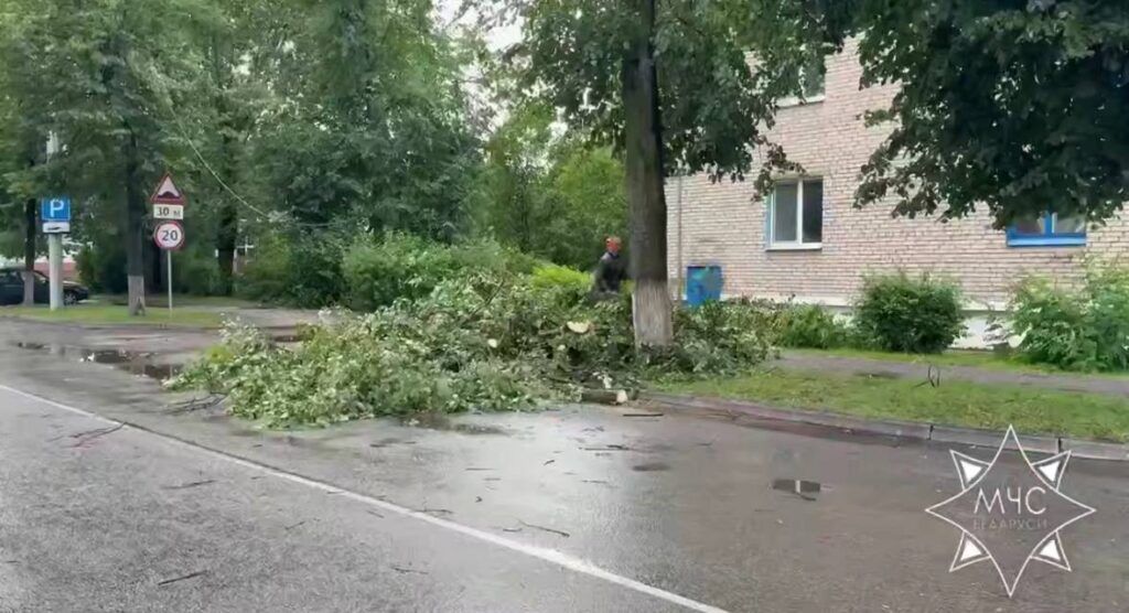 Спасатели устраняют последствия непогоды в Минском районе