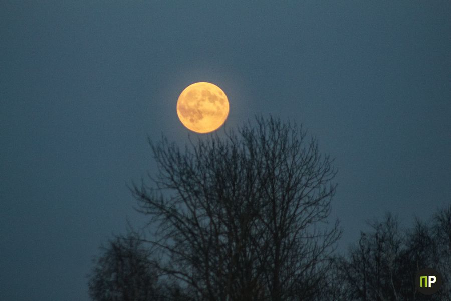 Как суперлуние смотрелось в небе Заславля