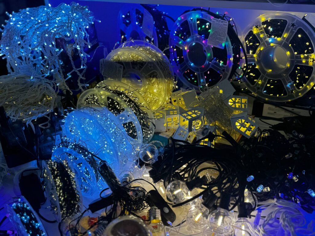 Сравниваем цены на гирлянды на Wildberries и рынке «Экспобел»