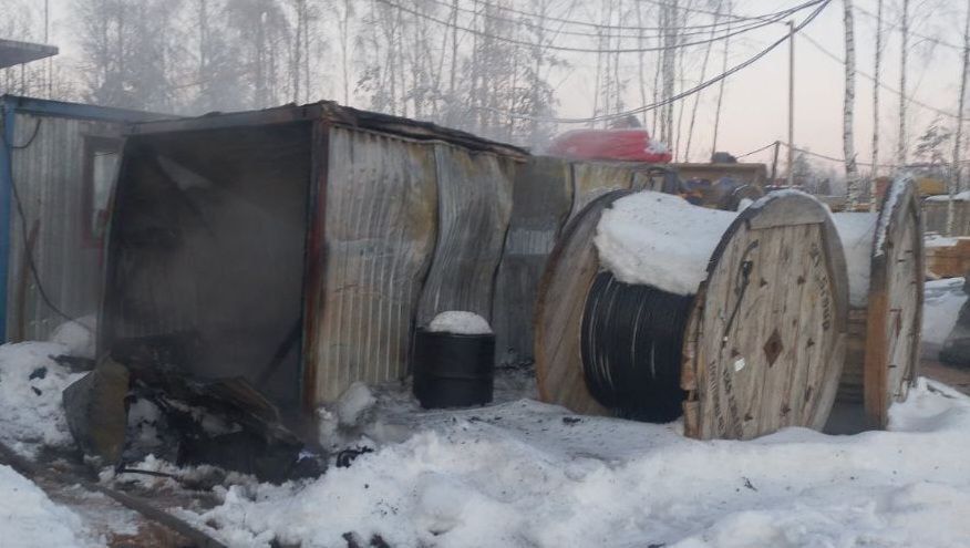 Пожар в Колодищах повредил три бытовки