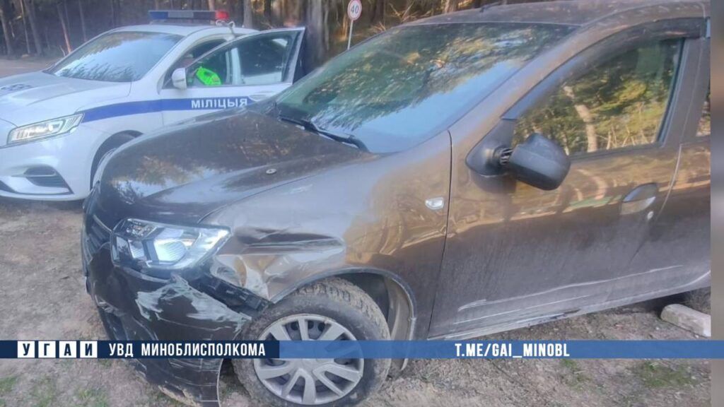 Пенсионер на Renault Logan протаранил забор в Минском районе